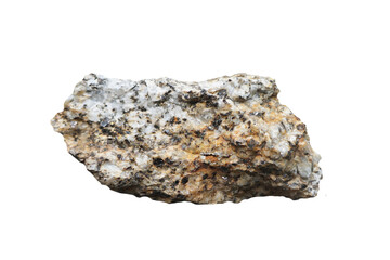 Granite is a common type of felsic intrusive igneous rock that is granular and phaneritic in texture. Granite isolated on a white background.