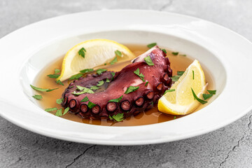 Octopus Stew with lemons and herbs