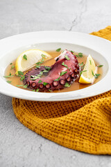 Octopus Stew with lemons and herbs