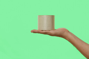 Duct tape on arm on isolated on green screen background