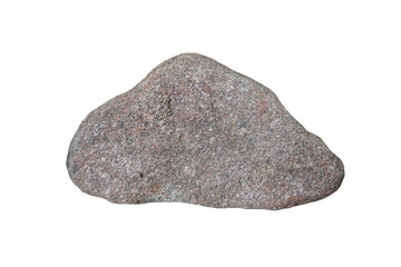 specimen of granite rock (plutonic rock) isolated on a white background. Granite is a felsic, generally equigranular, relatively light coloured intrusive rock.