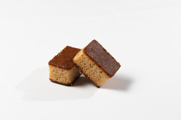 Brown cake isolated on a white background