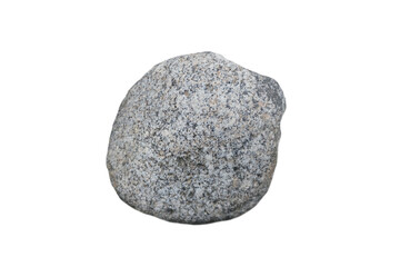 specimen of granite rock (plutonic rock) isolated on a white background. Granite is a felsic, generally equigranular, relatively light coloured intrusive rock.