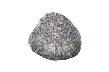 specimen of granite rock (plutonic rock) isolated on a white background. Granite is a felsic, generally equigranular, relatively light coloured intrusive rock.