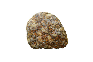 Granite rock isolated on a white background. Plutonic rocks are igneous rocks.