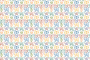 Hearts vector seamless pattern for shirt, panties, tank top or swimsuit, underwear, bedding, blanket or pillow. Outline sketch background. Doodle textile. Wedding. Fashion design for Valentines day