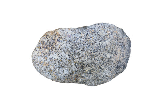 sample of granite rock (plutonic rock) isolated on a white background.