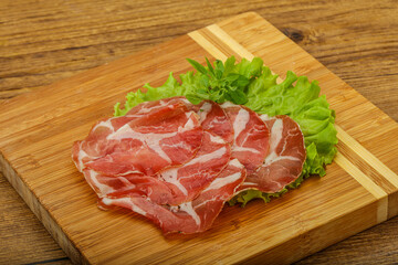 Smoked pork neck slices snack