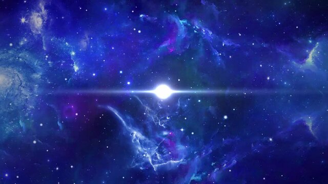 4K 3D Blue nature dark galaxy view star lines timelapse night sky stars light loop background. Time lapse stars space in night sky. Neon Lights star sky space background. Optical flare stars returns.