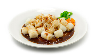 Chee Cheong Fun Steamed Rice Noodle Roll with Thick Sweet Sauce