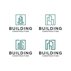 Set of building logo design bundle construction