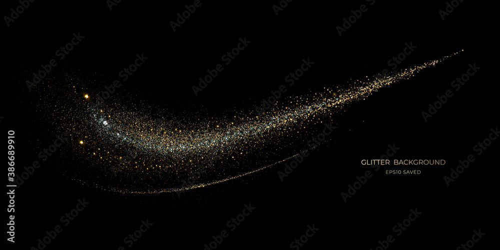 Wall mural gold stardust light, glitter background
