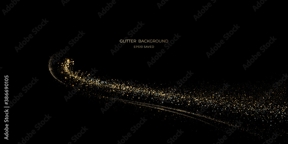 Wall mural gold stardust light, glitter background