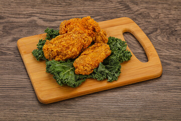 Hot fried crispy chicken wings