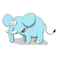 Funny baby Elephant cartoon characters walking, best for children illustration book