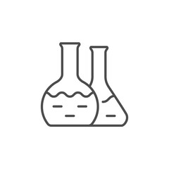 Chemical flask line outline icon
