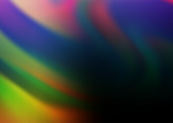 Dark Multicolor, Rainbow vector blurred shine abstract template.