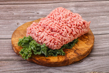 Raw pork minced meat for cooking