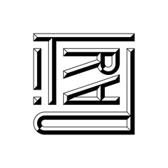  lettering word trap with volumetric elements