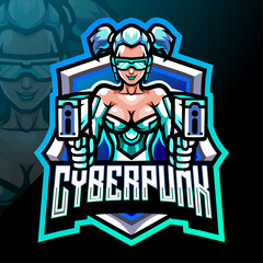 Cyber punk mascot.  esport logo design