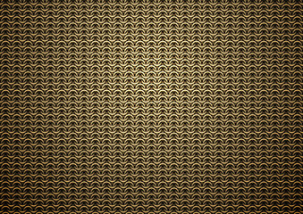 Chain mail medieval bronze background. Golden metal chain armor texture. Brass rings, gold chainmail vector pattern