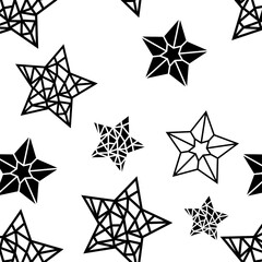 Beautiful star silhouette art vector pattern.