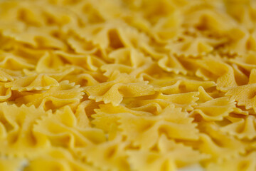 Italian pasta in the shape of a butterfly.