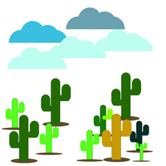 landscape with cactus in desert 