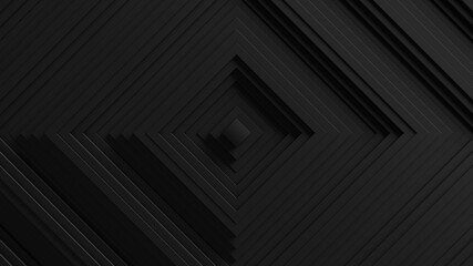 Abstract square blinds oscilation background. Minimal dark clean corporate backdrop. 3D walls wavy surface. Geometric elements displacement.
