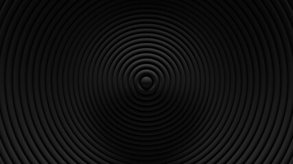 Abstract circular blinds oscilation background. Minimal dark clean corporate backdrop. 3D rings wavy surface. Geometric elements displacement.