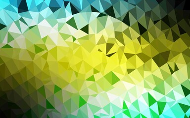 Light Green, Yellow vector triangle mosaic cover.