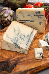 Cheese collection, Italian gorgonzola cheese made from unskimmed cow milk in Piedmont and Lombardy