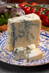 Cheese collection, Italian gorgonzola cheese made from unskimmed cow milk in Piedmont and Lombardy