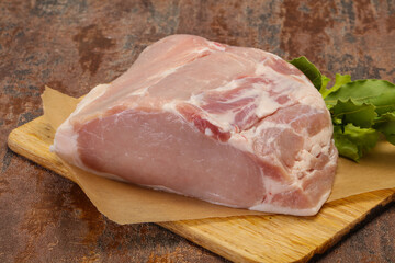 Raw pork meat piece for cooking