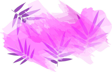 Artistic background of bamboo leaves, in watercolor style. vector EPS 10