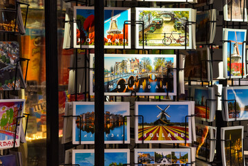 Souvenirs and postcards of Amsterdam, the Netherlands.