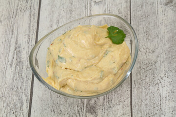 Hummus snack with olive oil