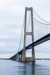 Danish Great Belt Bridge, passage under the bridge.