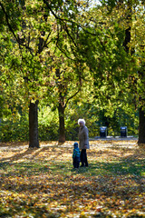 A family trip to a public park in Norway, Vigelandsparken or Frognerparken. 