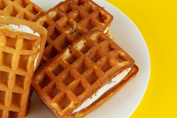 Viennese waffles with cream filling
