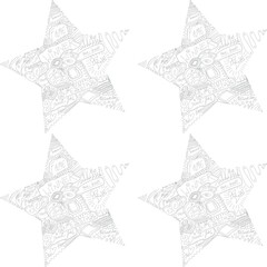 Fototapeta premium Doodle star pattern. Hand drawn seamless pattern. Vector background.