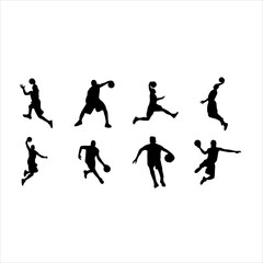 Silhouette Basketball Player Vector Illutration