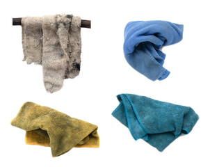 Dirty rag isolated on white background.