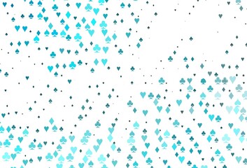 Light BLUE vector background with cards signs.