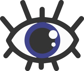 Simple minimal lucky devil blue eye amulet symbol icon illustration vector design element isolated on a white background