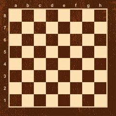 Chess board or chessboard, table for game 