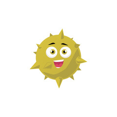 Character of space planet with cartoon face, flat vector illustration isolated.