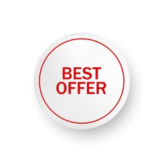 Best offer, realistic on a white background. Badge.