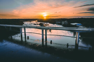 Sunset with Lee Bridge and Downtown Richmond