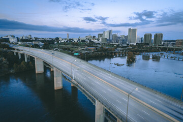 Sunset with Lee Bridge and Downtown Richmond